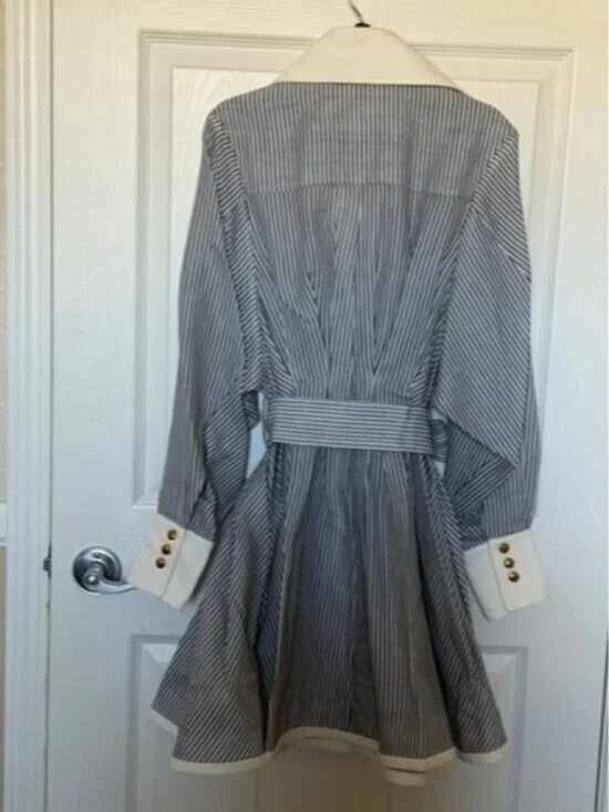 NWT Zimmermann Illustration Tuck Striped Cotton-Silk Mini Dress - Picture 2 of 6